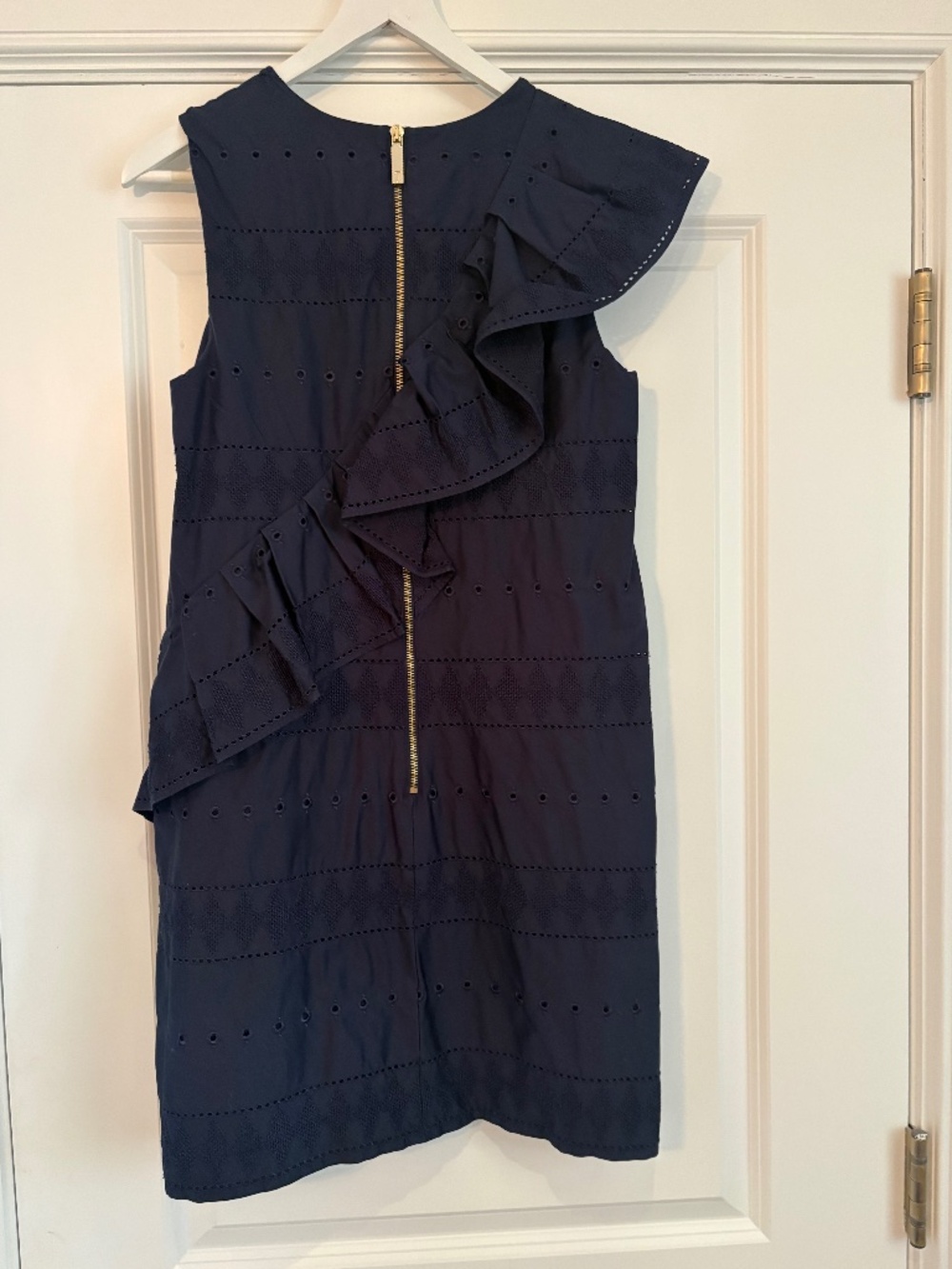 Eyelet Embroidered Ruffle Shift Dress - Picture 2 of 2